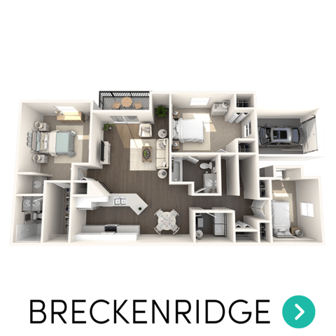 Floor plan for 3 beds, 2 baths, 1734 sqft